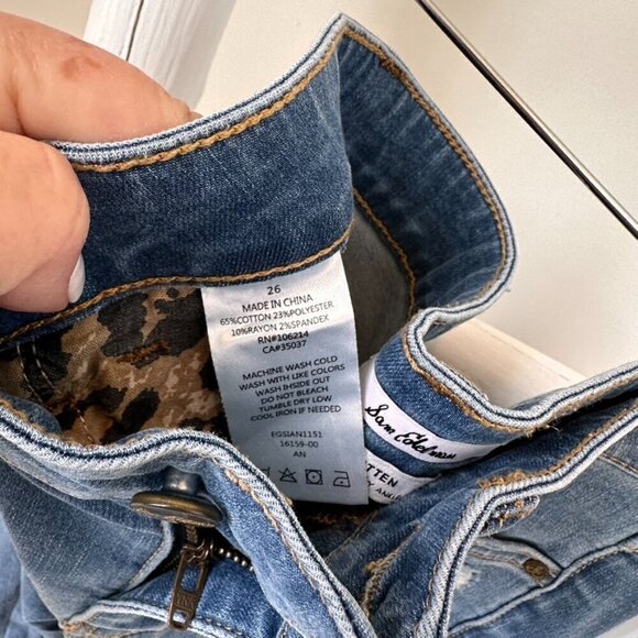 Sam Edelman The Kitten Step Ankle Mid Rise Skinny Blue Jeans SZ 26 - Picture 9 of 11